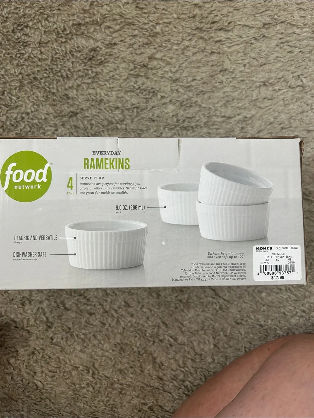 Food Network White Ceramic Ramekin Set of 4